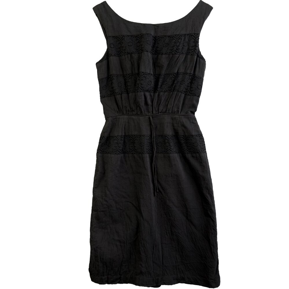 Vintage Victorian style Lou‑Ette Gothic Black Cotton Lace Dress Steampunk Vibe - Picture 2 of 11